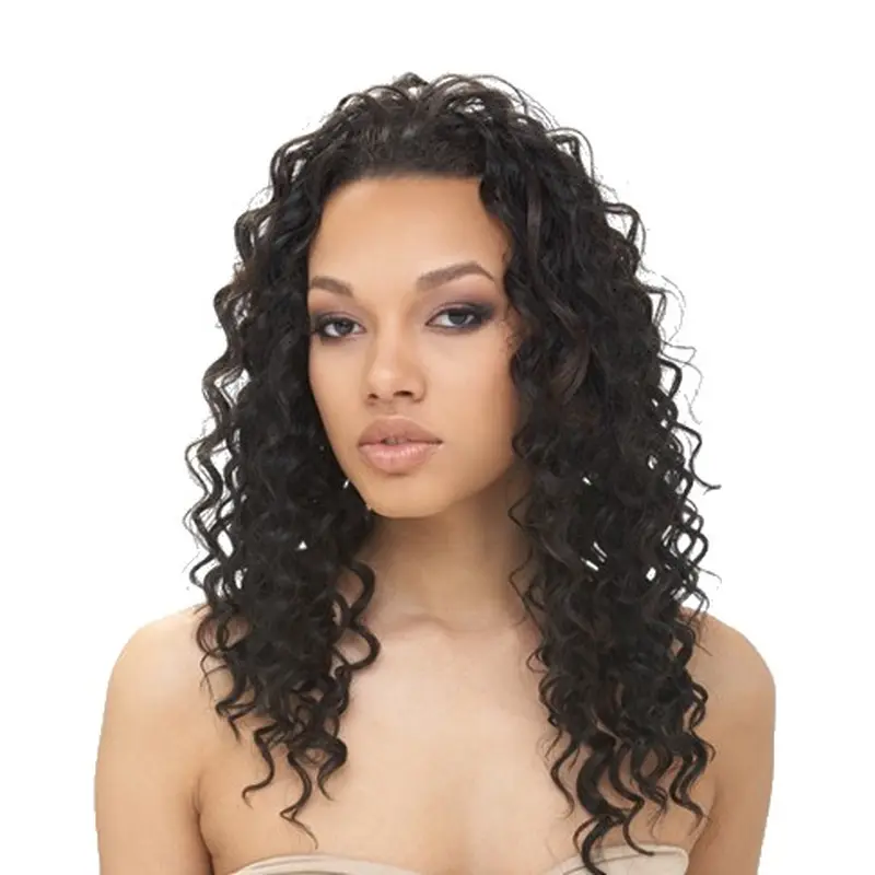 Trendy Black Curly Long Glueless Lace Front Wigs