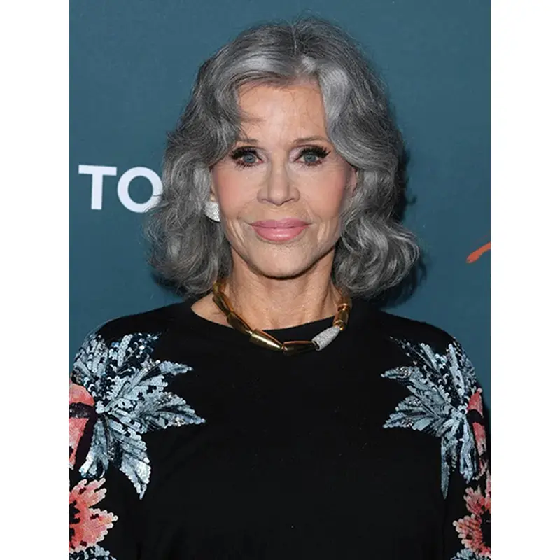 14" Shoulder Length Grey Layered Lace Front Wigs For Ladies