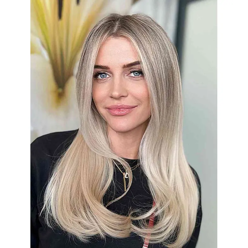 Long Hair Wigs For Women Platinum Blonde Synthetic Without Bangs Wig Wavy Long Wigs