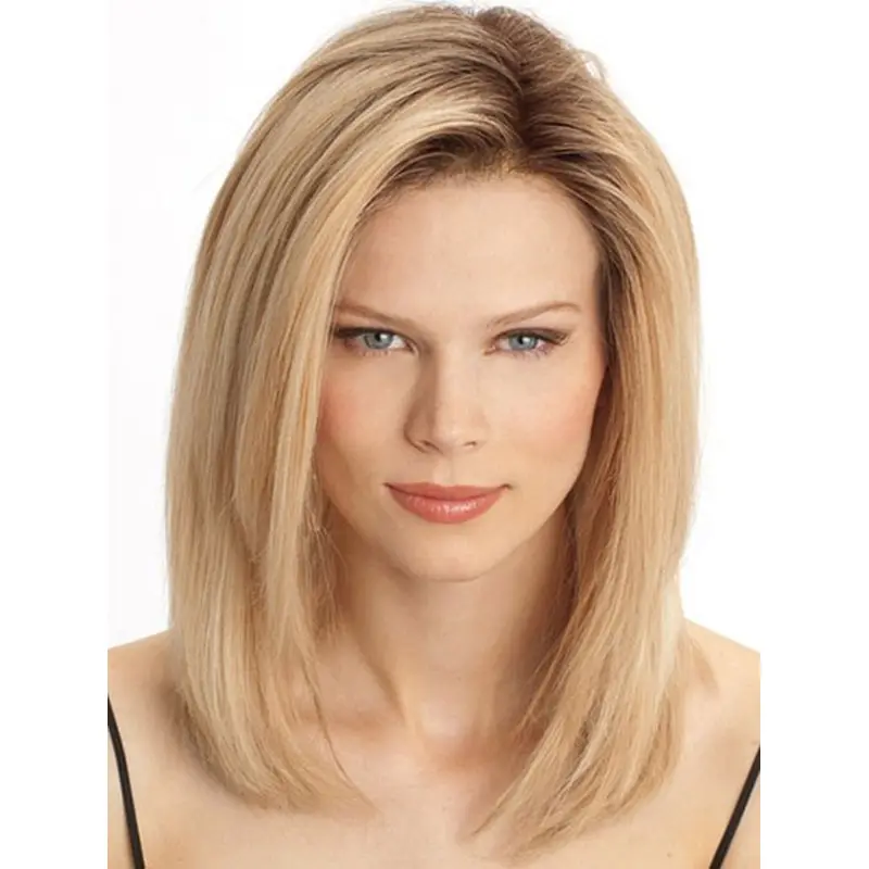 Popular Blonde Straight Shoulder Length Lace Front Wigs