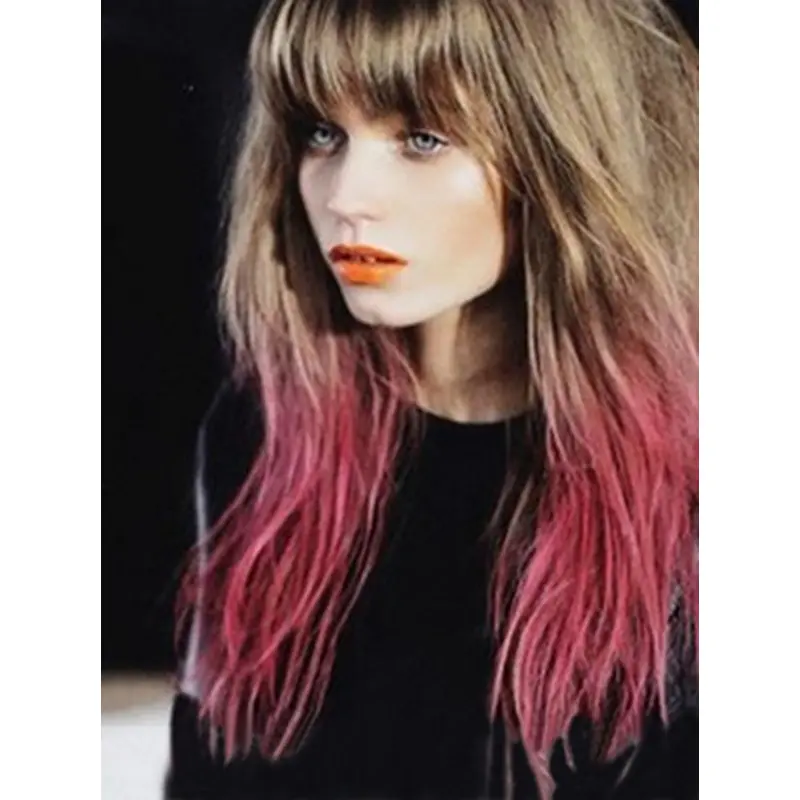 Straight Blonde to Pink Human Hair Ombre Wigs