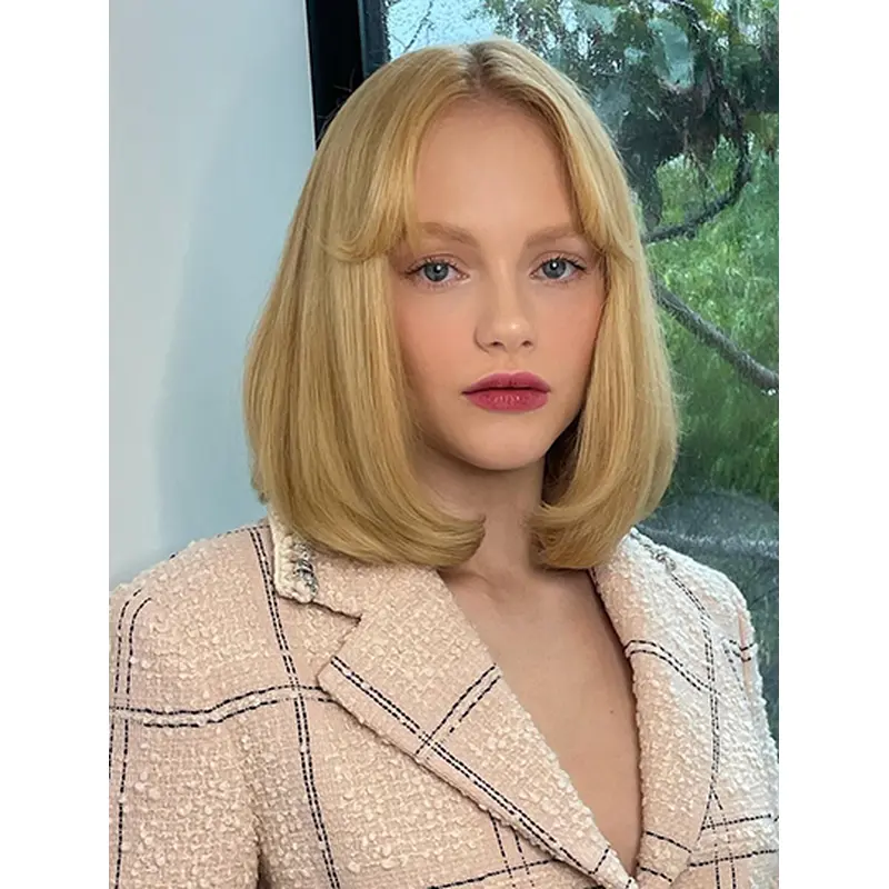 12" Monofilament Synthetic Blonde Bob Wigs For Sale
