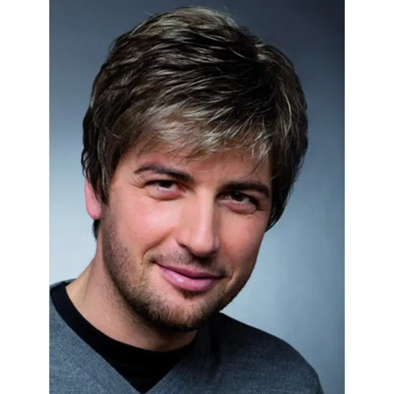 Gentle Black Monofilament Short Wigs For Cancer