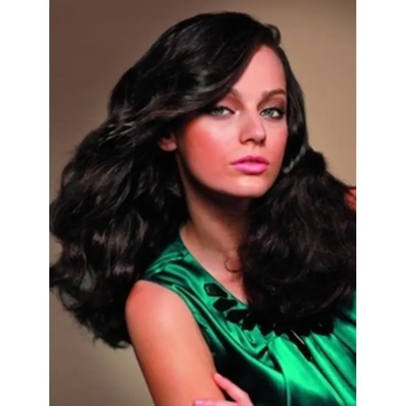 Incredible Black Wavy Remy Human Hair Long Wigs
