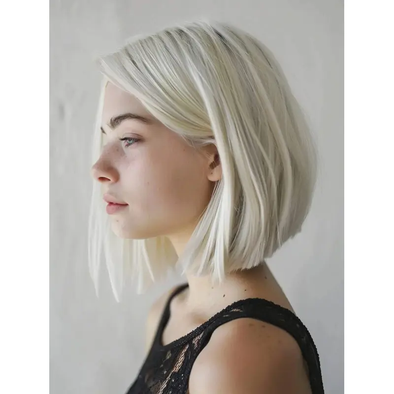 Medium Wig Remy Human Hair Monofilament 10" Straight Wigs