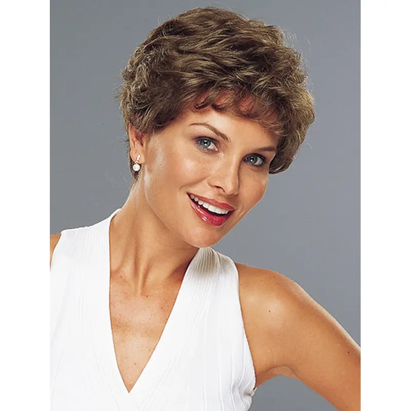 Refined Brown Wavy Short Classic Wigs