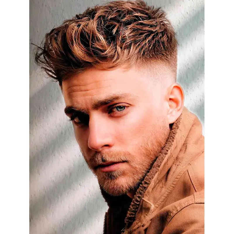 Short Hair Mens Wigs Wavy Lace Front 4" Sythetic Wigs