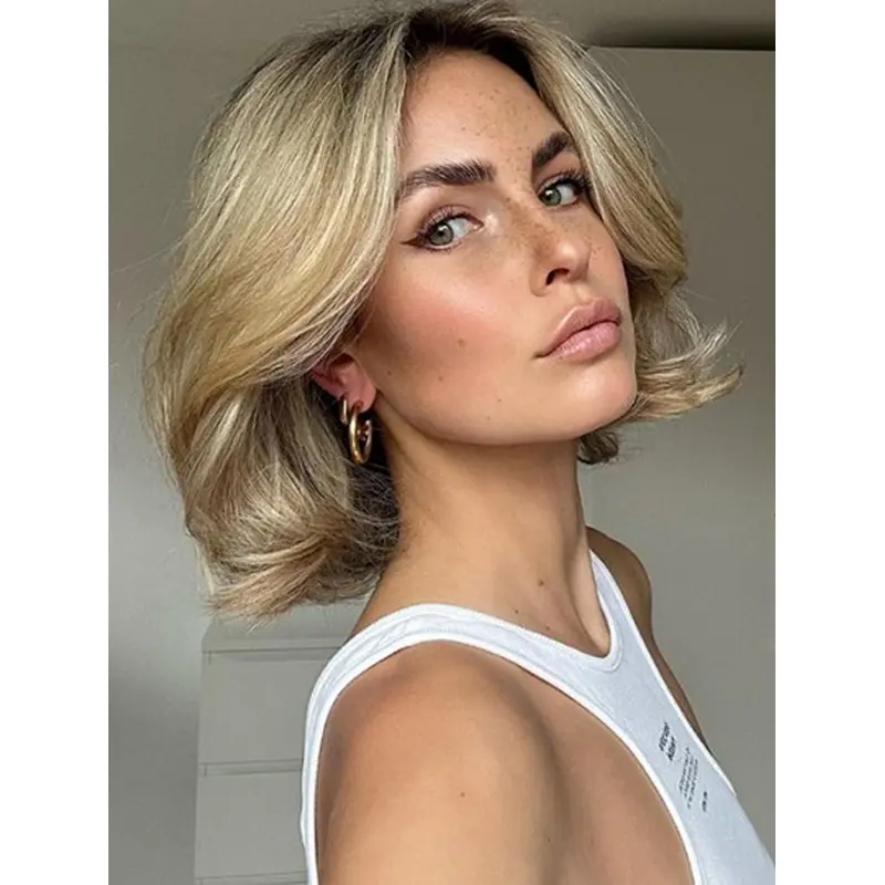 12" Monofilament Synthetic Blonde Wigs Bob