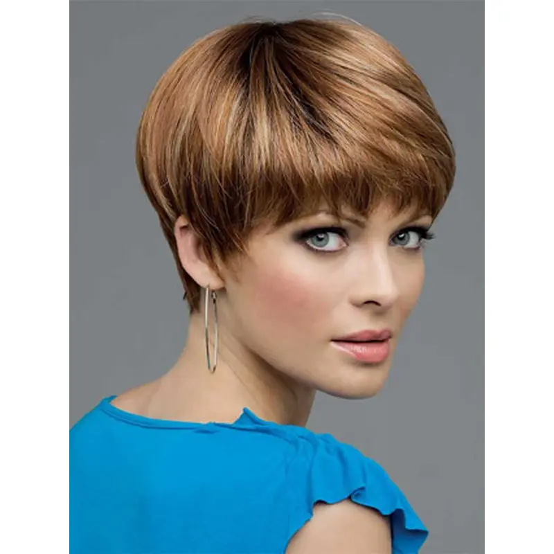 Lace Front Boycuts Sassy Straight Wigs For Cancer