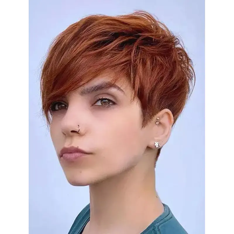 Short Hair Wigs Straight Stylish Wigs Synthetic Cropped Wigs