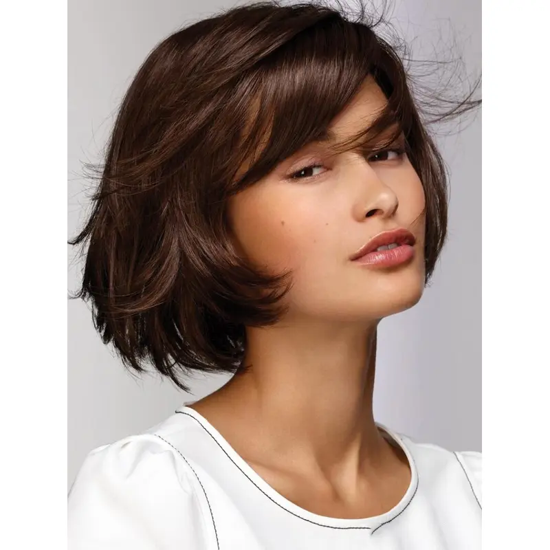 Short Straight Monofilament Synthetic 10" Bob Wigs For Women