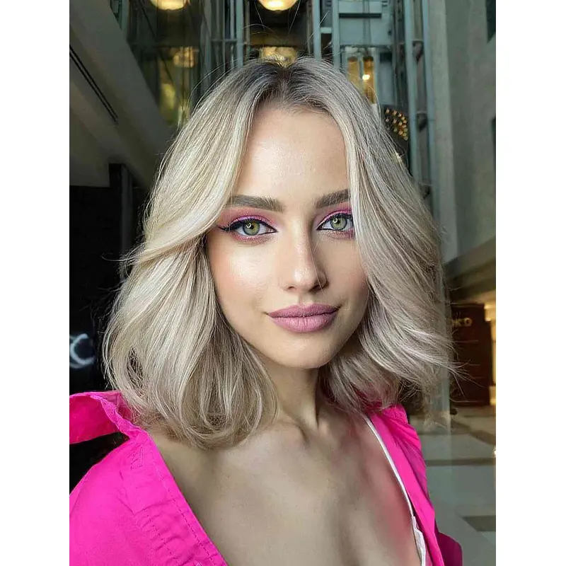 Shoulder Length Wigs Synthetic Wigs Bob Lace Front Wavy Wigs