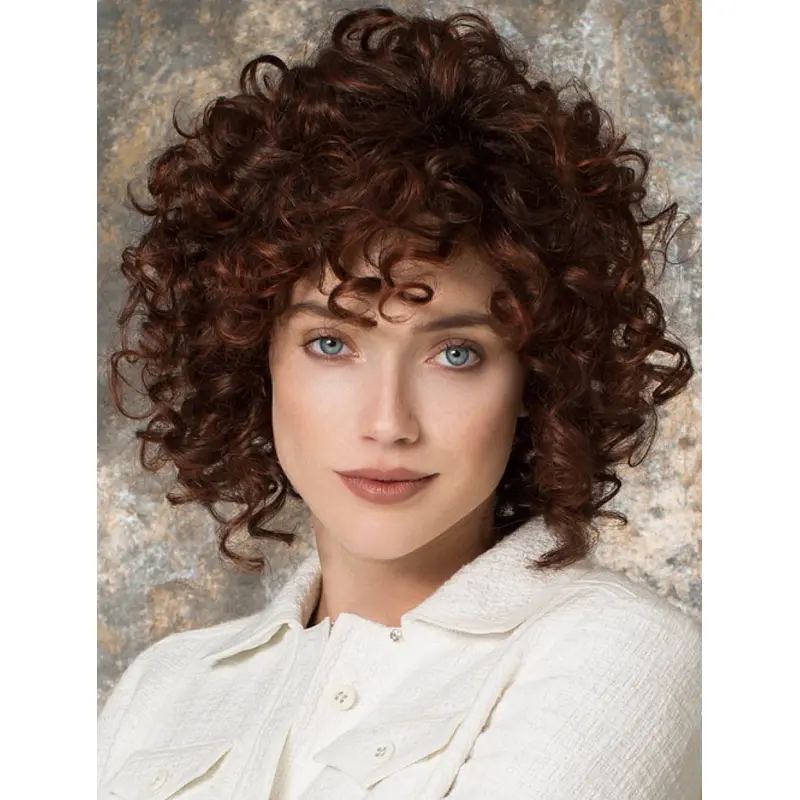 High Quality Chin Length Curly Auburn Layered Perfect Wigs