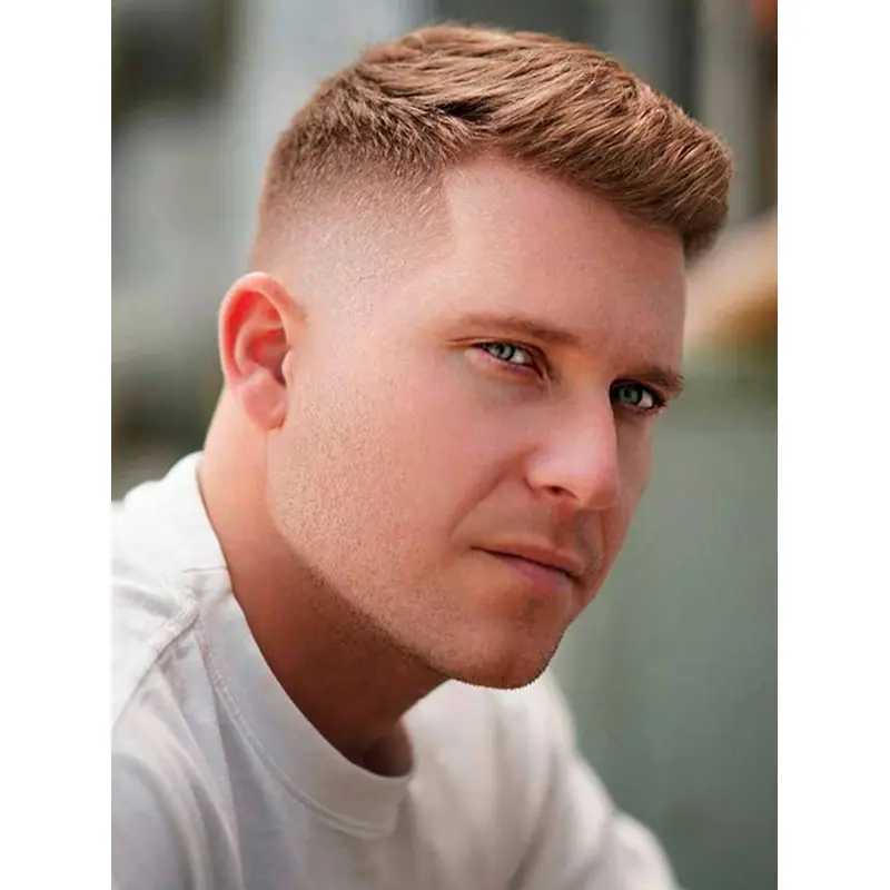 Short Hair Wig Men Straight Remy Human Hair 4" Boycuts Wigs