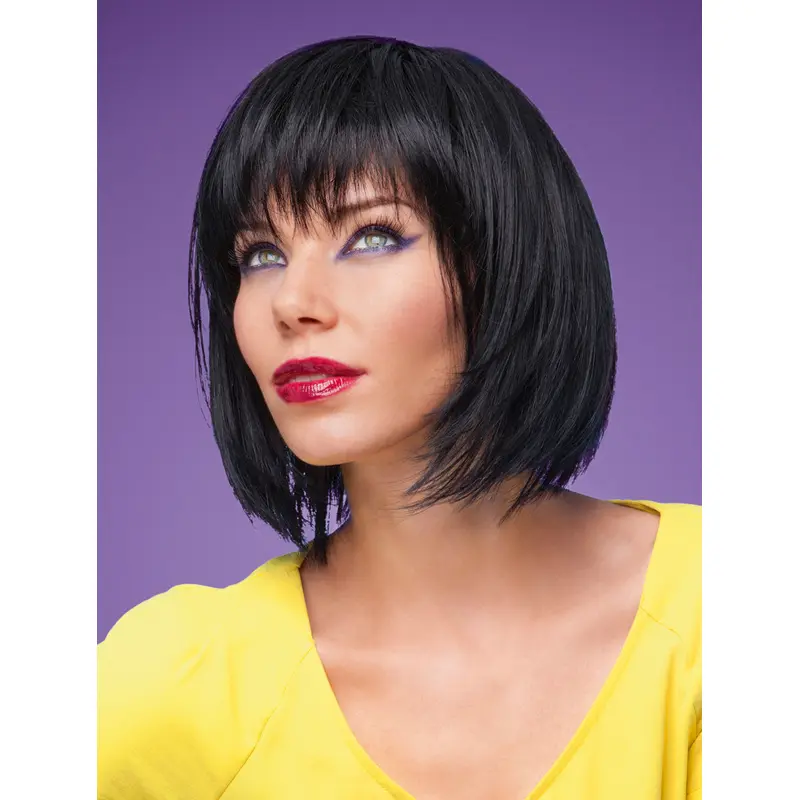 Stylish Black Monofilament Chin Length Bob Wigs