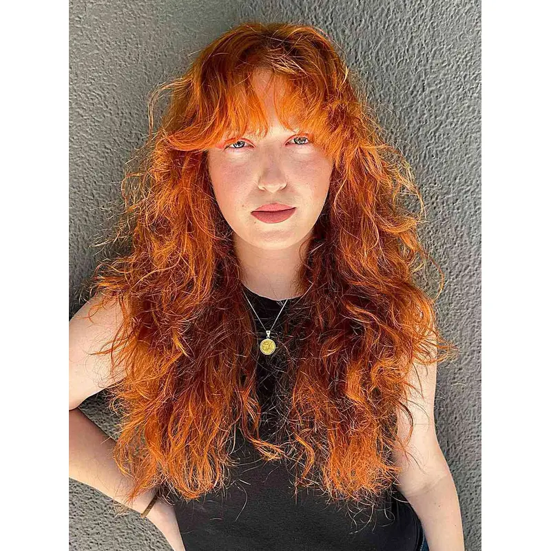 With Bangs 18" Long Human Hair Wigs With Bangs