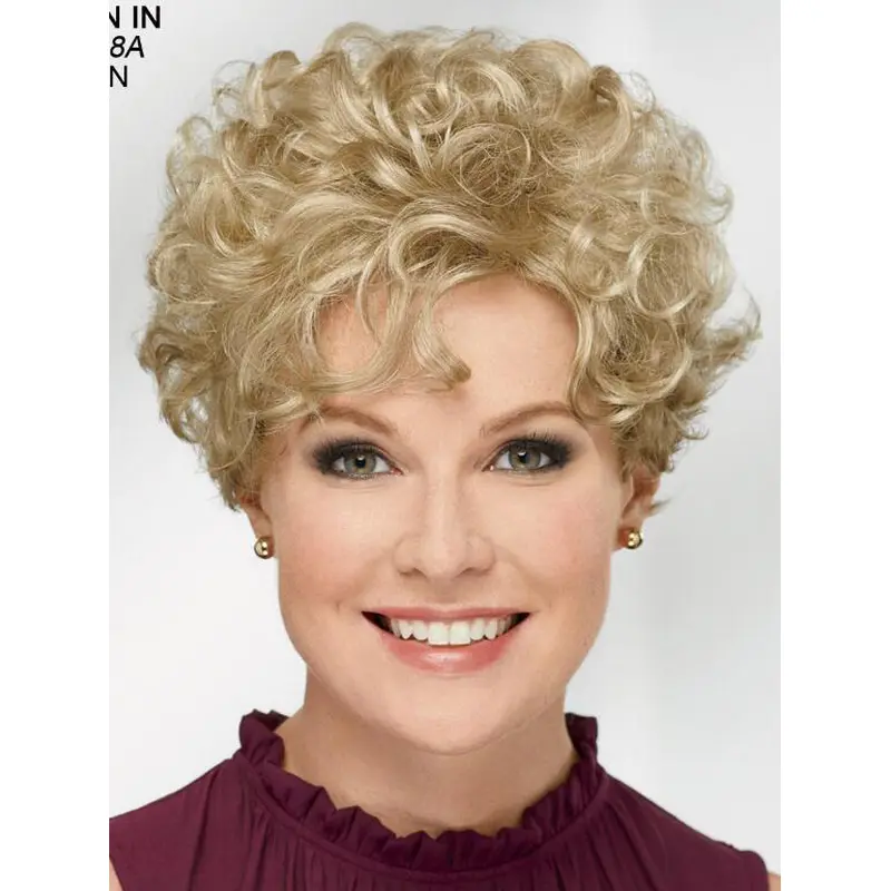 Curly Blonde Short 8" Trendy Classic Wigs