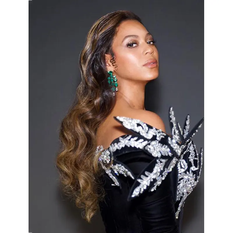 26" Wavy Long Lace Front Without Bangs Ombre/2 Tone Beyonce Wigs