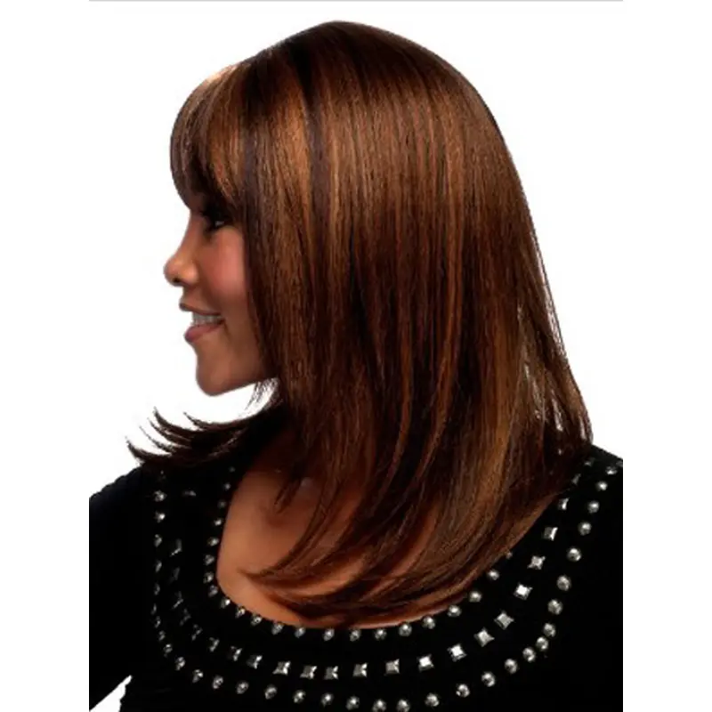 Convenient Auburn Straight Shoulder Length Synthetic Wigs