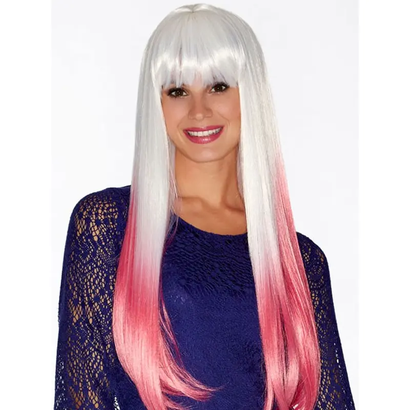 22" Straight Ombre/2 tone Long Synthetic Wigs