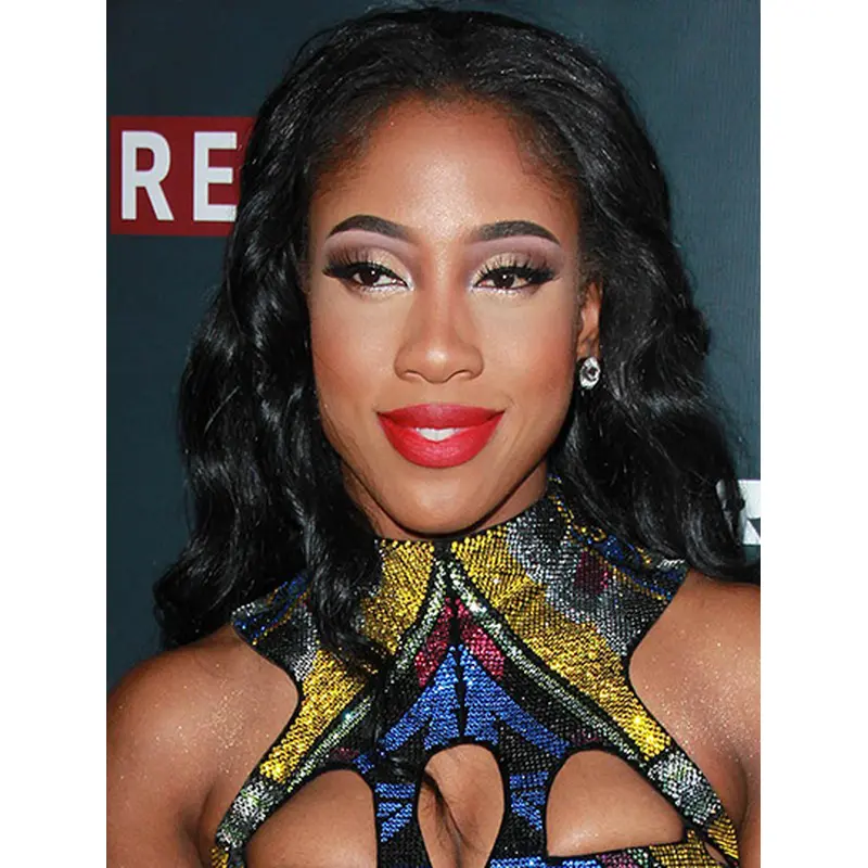 Curly Black Without Bangs Full Lace Shoulder Length Sevyn Streeter Wigs