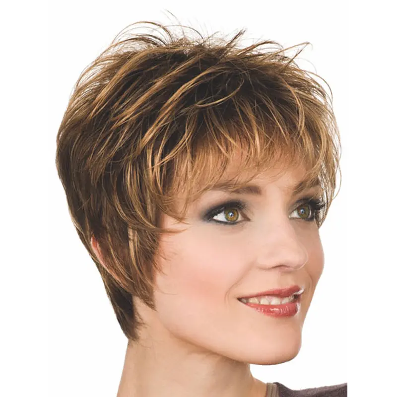 Fashionable Auburn Boycuts Straight Short Wigs