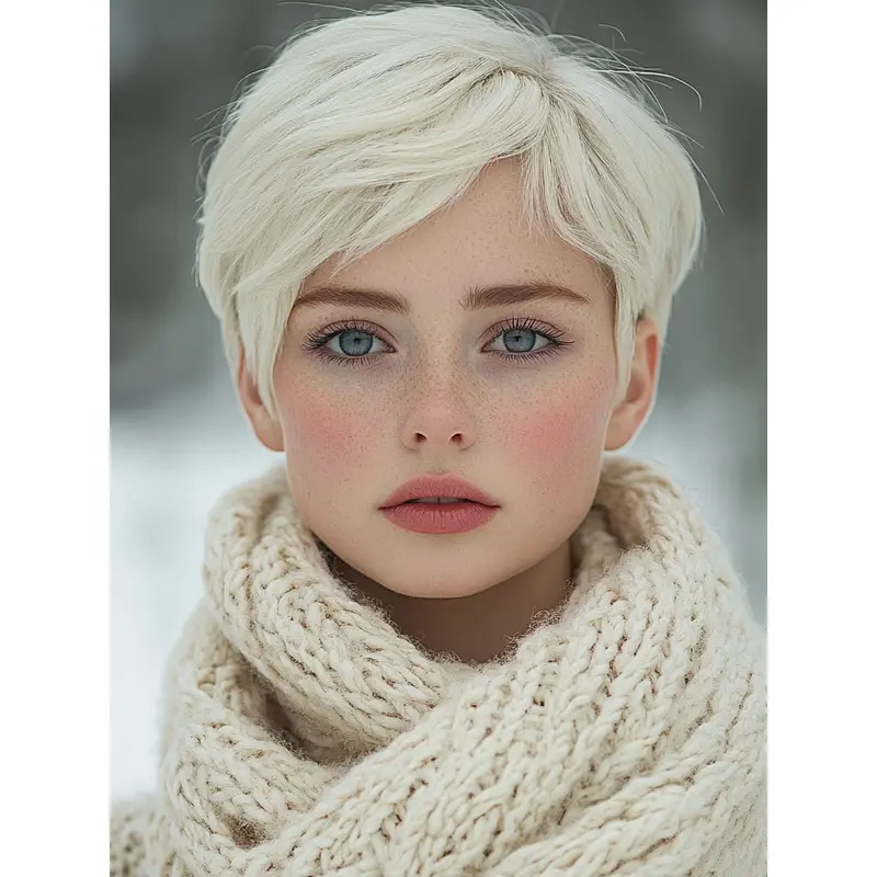 Short Lace Front Wigs Platinum Blonde Boycuts Straight Synthetic 6" Wigs