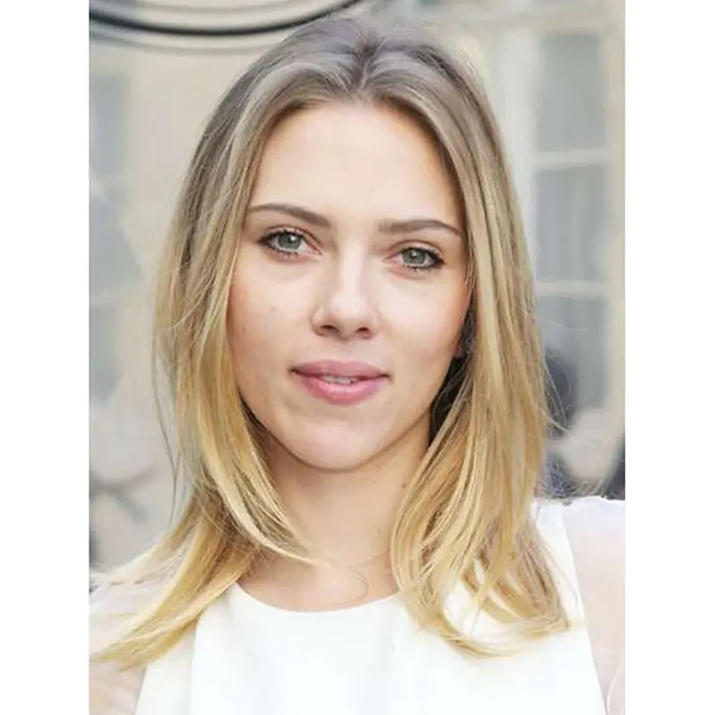 Straight Shoulder Length Ombre/2 Tone Synthetic Scarlett Johansson Wigs