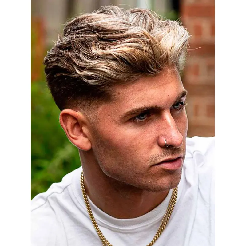 Blond Wigs For Men Wavy Sythetic 4" Boycuts Wigs