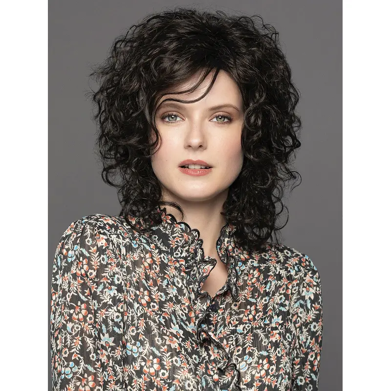 Curly 14" Black Synthetic Free Style Lace Front Wigs