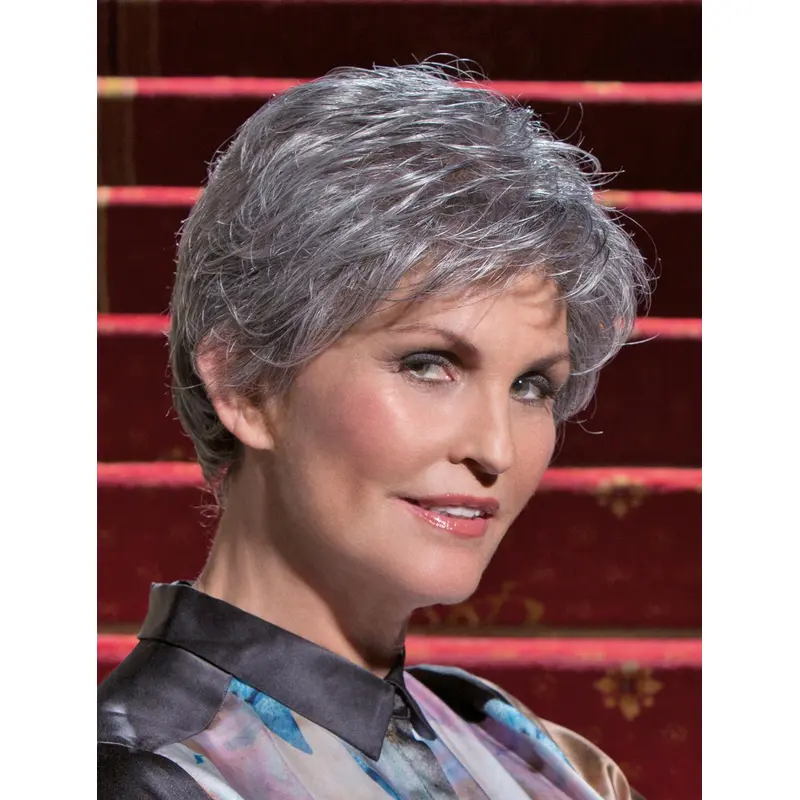 Gentle Wavy Short Synthetic Grey Wigs