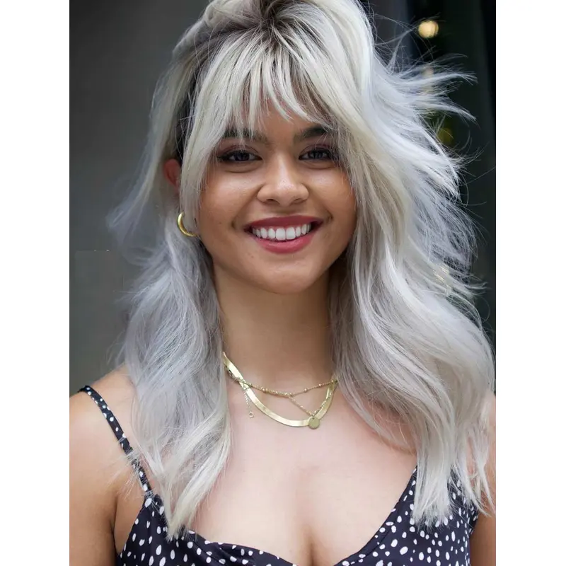 Long Wigs For Sale Lace Platinum Blonde Wig Synthetic Layered Wigs Long Hair