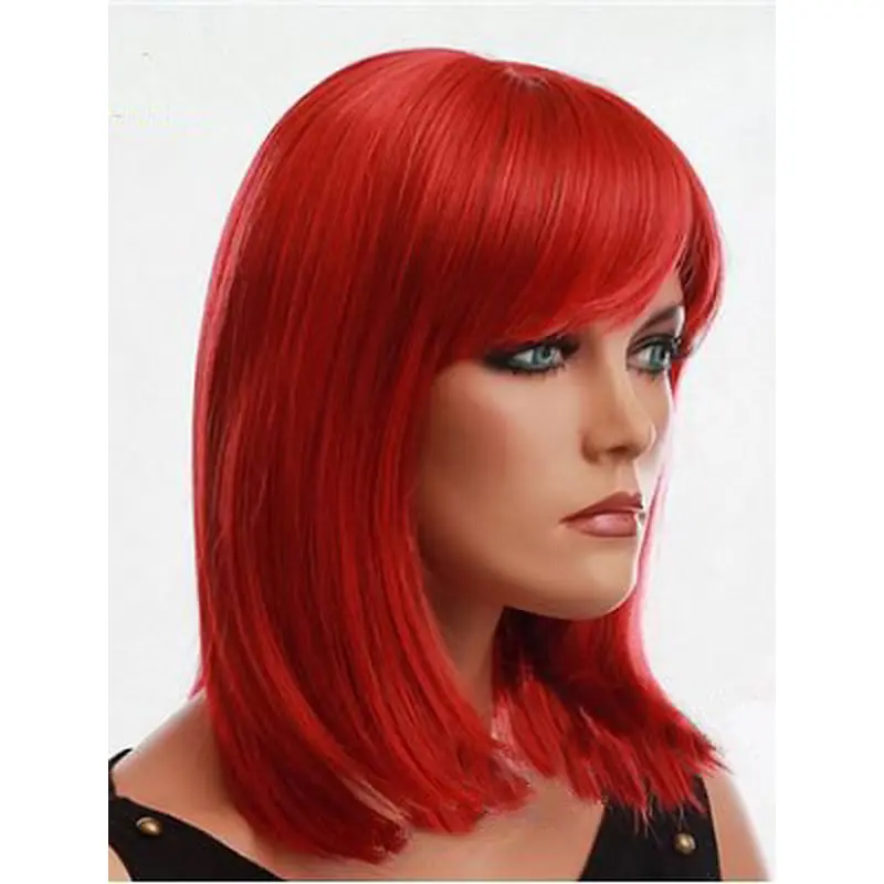 14 Inches Shoulder Length Straight Cute Capless Human Wigs