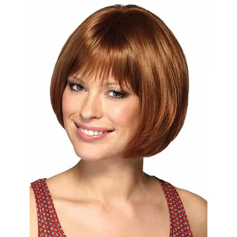 No-fuss Auburn Straight Short Bob Wigs