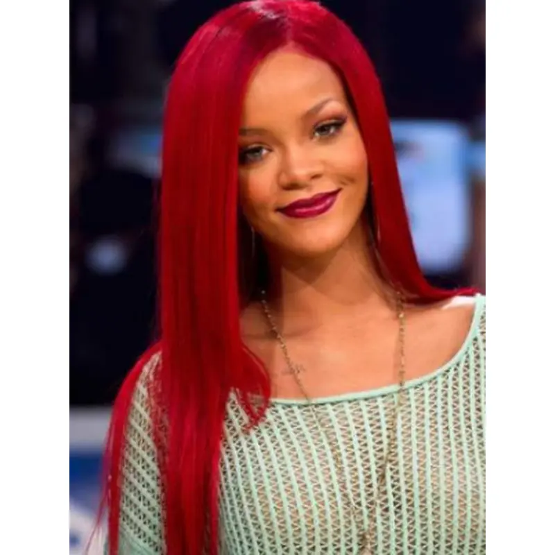 Rihanna Cascades Style 100% Human Remy Hair Long Straight Lace Front Wig 24 Inches
