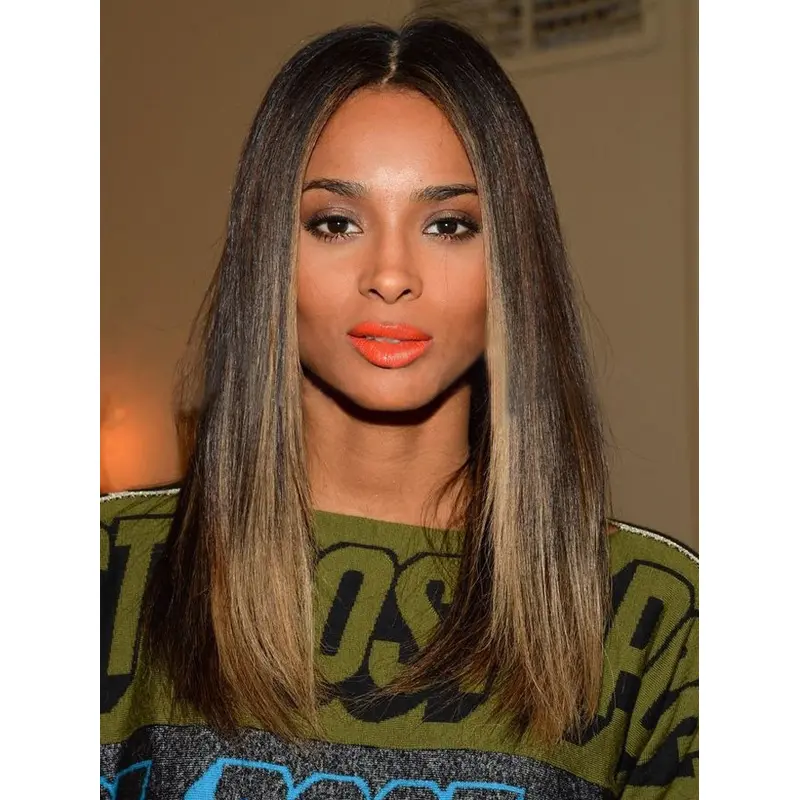 Straight Full Lace Wigs Shoulder Length Women Ombre Wigs