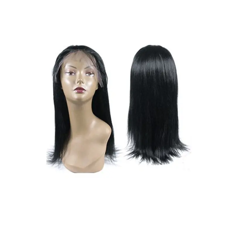 Stylish Black Straight Remy Human Hair Long Wigs