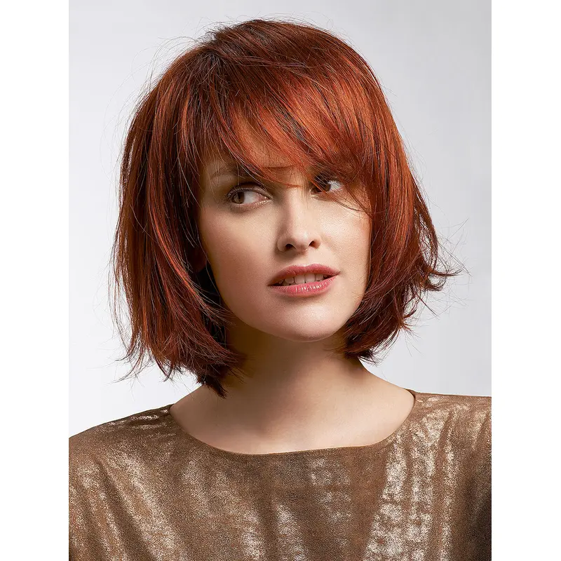 12" Chin Length Red Bobs Synthetic Lace Wigs Wholesale