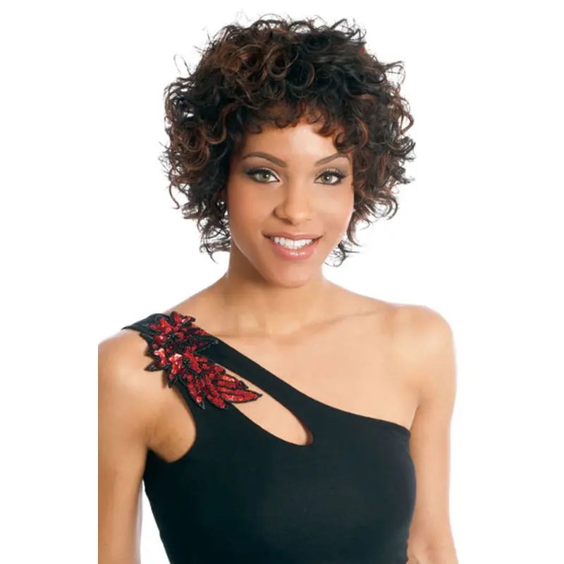 Brown Curly Short African American Wigs