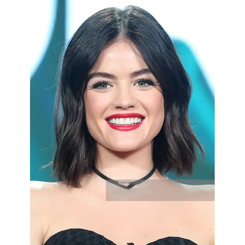 Chin Length Full Lace Remy Human Hair Wavy 12" Lucy Hale Wigs