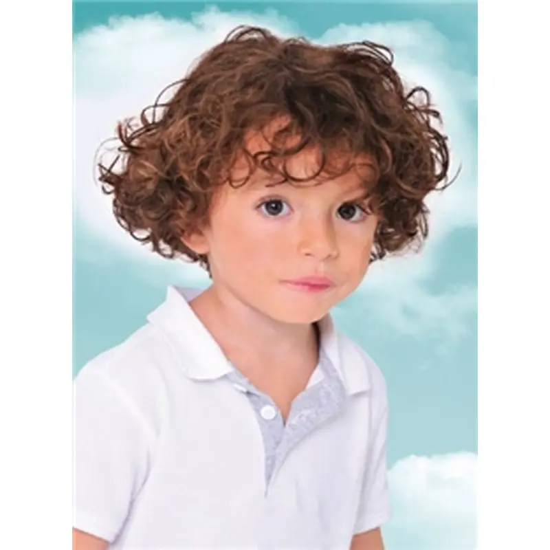Pleasing Auburn Curly Short Kids Wigs