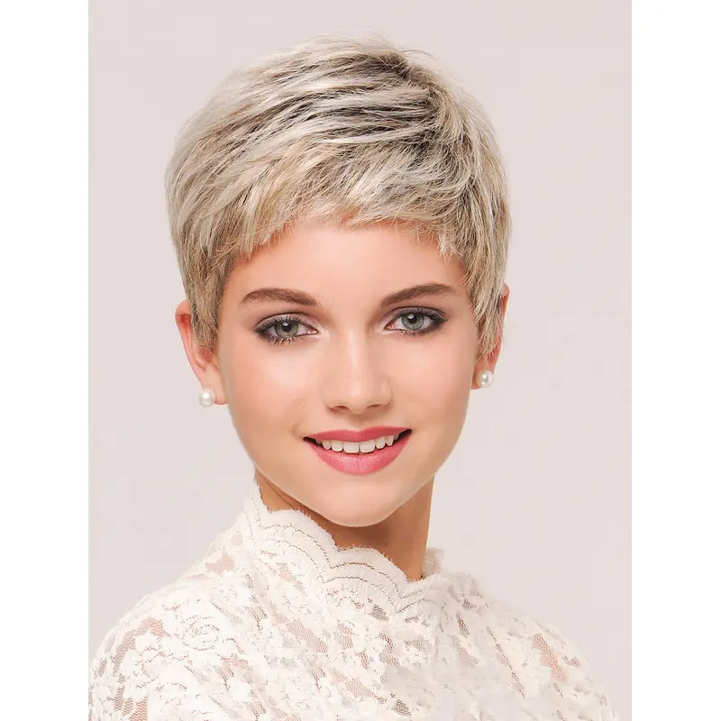 4" Cropped Blonde Boycuts Synthetic Lace Front Wig