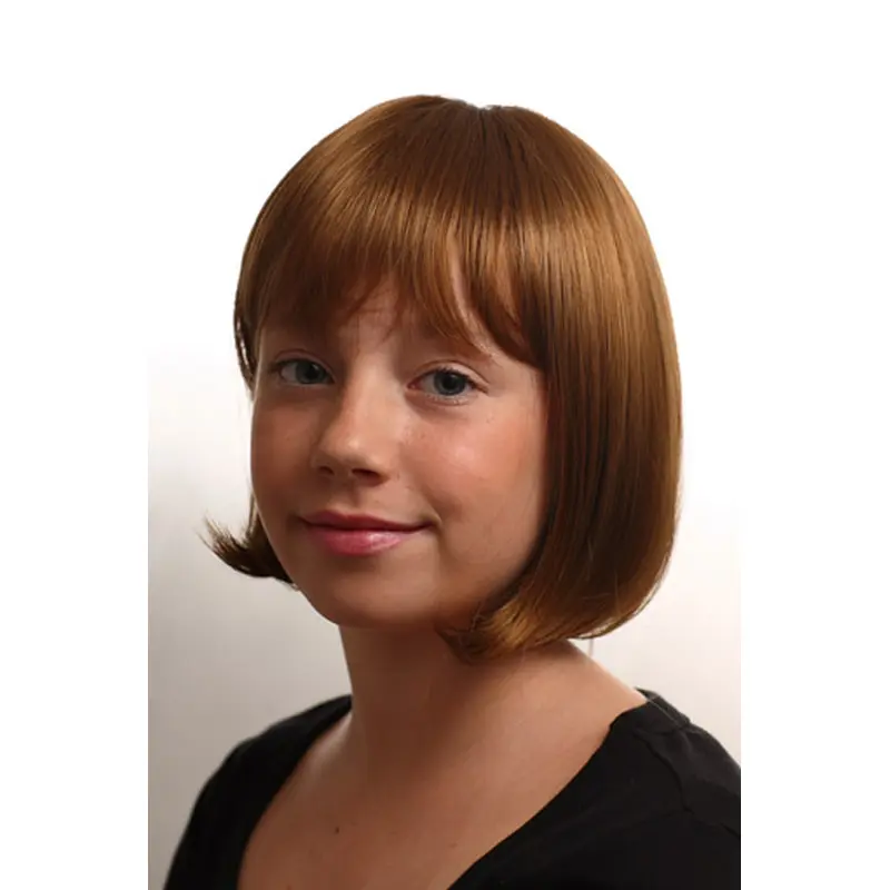 Cool Auburn Straight Chin Length Kids Wigs