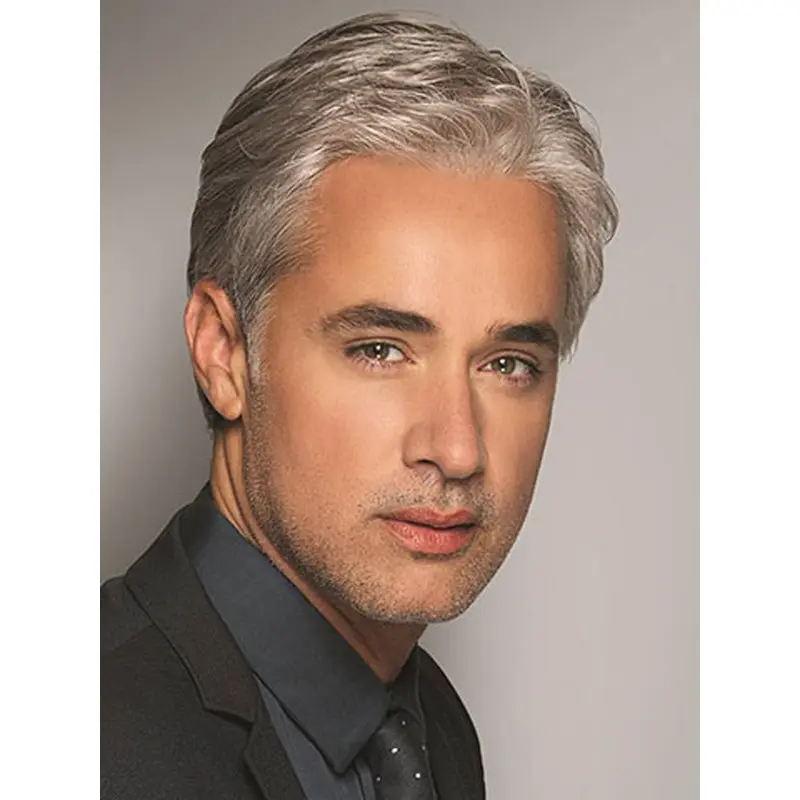 New Arrival 6" Wavy  Grey Men Wigs