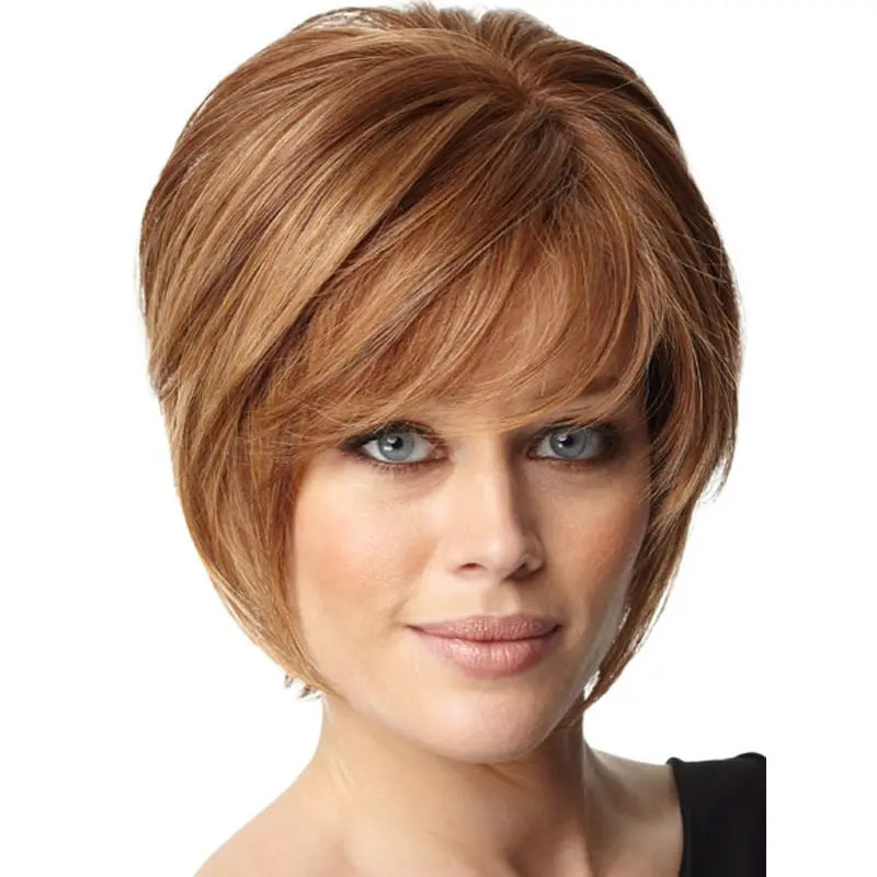 Pleasing Auburn Straight Chin Length Wigs For Cancer
