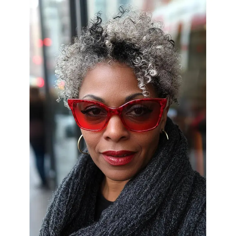 Salt And Pepper Wigs For African American Lace Front 6" Kinky Wigs