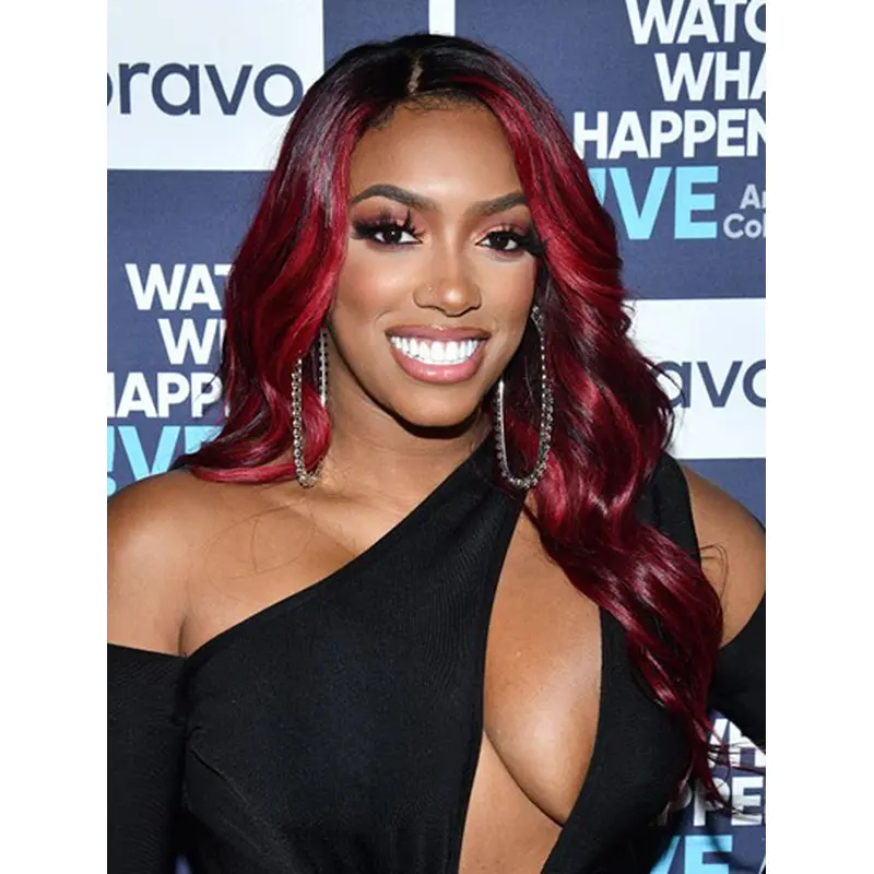 Wavy Long Red Synthetic Porsha Williams Wigs