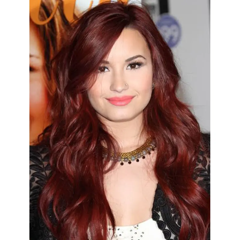 22" Full Lace Long Red Without Bangs Demi Lovato Wigs