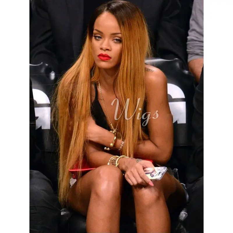 26" Long Straight Full Lace Wigs Ombre Wigs