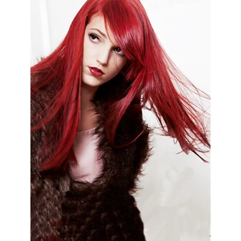 Popular Red Straight 20 Inches Capless Human Wigs